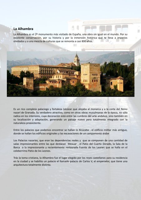 la Alhambra de Granada la 7 maravilla del mundo