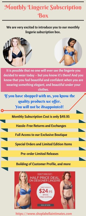 Monthly Lingerie Subscription Box.