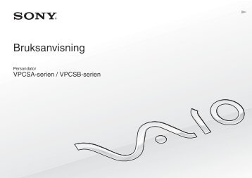 Sony VPCSB2V9E - VPCSB2V9E Mode d'emploi SuÃ©dois