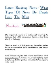 Latest Breaking News-What Types Of News Do People Love The Most