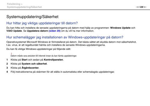 Sony VPCF13L8E - VPCF13L8E Mode d'emploi Su&eacute;dois