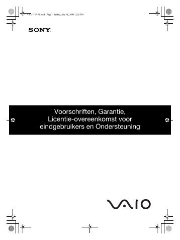 Sony VGN-TT11RM - VGN-TT11RM Documenti garanzia Olandese