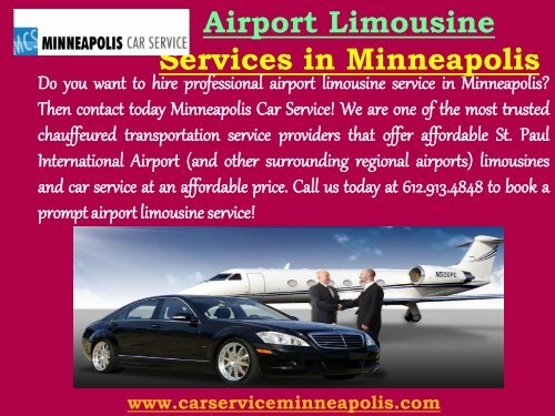 Airport Transfers Services in Minneapolis| Minneapolis Car Service
