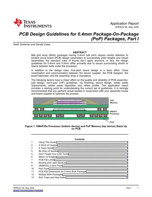 PCB Design Guidelines for 0.4mm Package-On ... - Texas Instruments