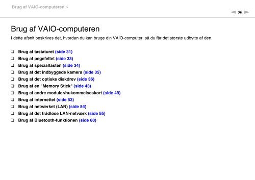 Sony VPCEE3E1E - VPCEE3E1E Mode d'emploi Danois