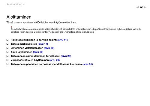 Sony VPCZ13V9R - VPCZ13V9R Mode d'emploi Finlandais