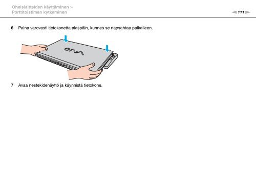 Sony VPCZ13V9R - VPCZ13V9R Mode d'emploi Finlandais