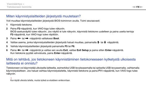 Sony VPCZ13V9R - VPCZ13V9R Mode d'emploi Finlandais