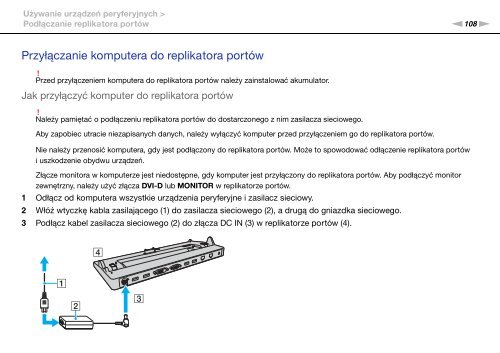 Sony VPCZ13V9R - VPCZ13V9R Mode d'emploi Polonais