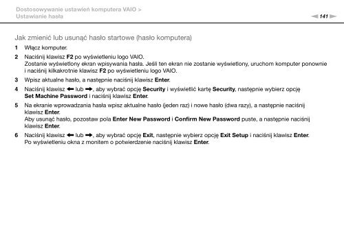 Sony VPCZ13V9R - VPCZ13V9R Mode d'emploi Polonais