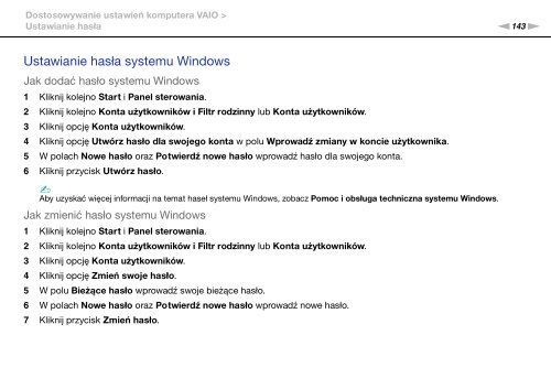 Sony VPCZ13V9R - VPCZ13V9R Mode d'emploi Polonais