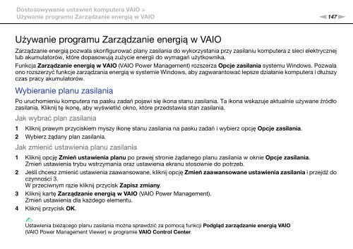 Sony VPCZ13V9R - VPCZ13V9R Mode d'emploi Polonais