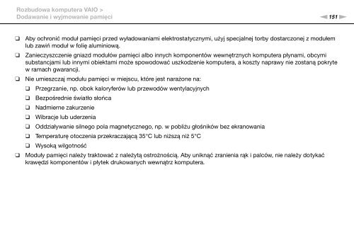 Sony VPCZ13V9R - VPCZ13V9R Mode d'emploi Polonais