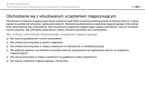 Sony VPCZ13V9R - VPCZ13V9R Mode d'emploi Polonais