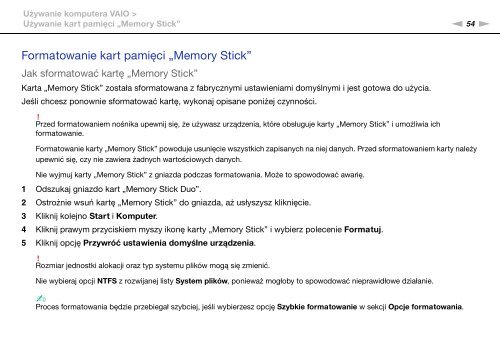 Sony VPCZ13V9R - VPCZ13V9R Mode d'emploi Polonais