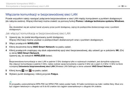 Sony VPCZ13V9R - VPCZ13V9R Mode d'emploi Polonais