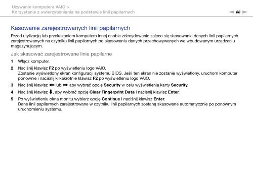 Sony VPCZ13V9R - VPCZ13V9R Mode d'emploi Polonais