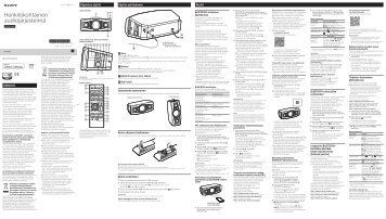 Sony GTK-N1BT - GTK-N1BT Consignes dâutilisation Finlandais