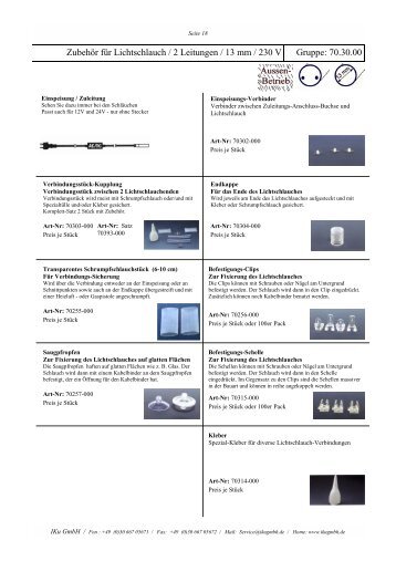 Zubehör für Lichtschlauch / 2 Leitungen / 13 mm / 230 V ... - IKu GmbH