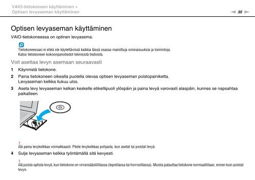 Sony VPCEF3S1E - VPCEF3S1E Mode d'emploi Finlandais