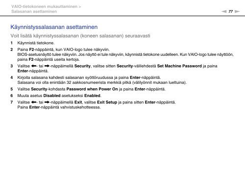 Sony VPCEF3S1E - VPCEF3S1E Mode d'emploi Finlandais