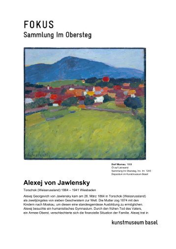 Alexej von Jawlensky - Sammlung Im Obersteg