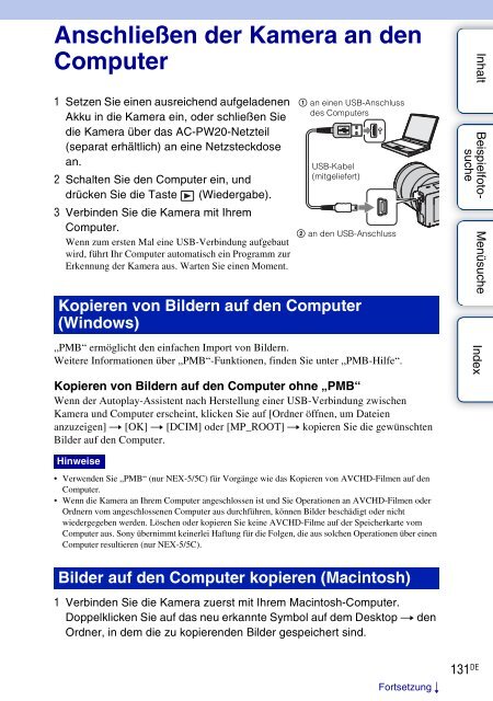 Sony NEX-5K - NEX-5K Guide pratique Allemand