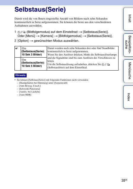 Sony NEX-5K - NEX-5K Guide pratique Allemand