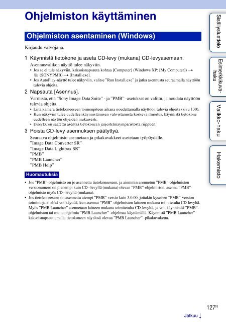 Sony NEX-5K - NEX-5K Guide pratique Finlandais