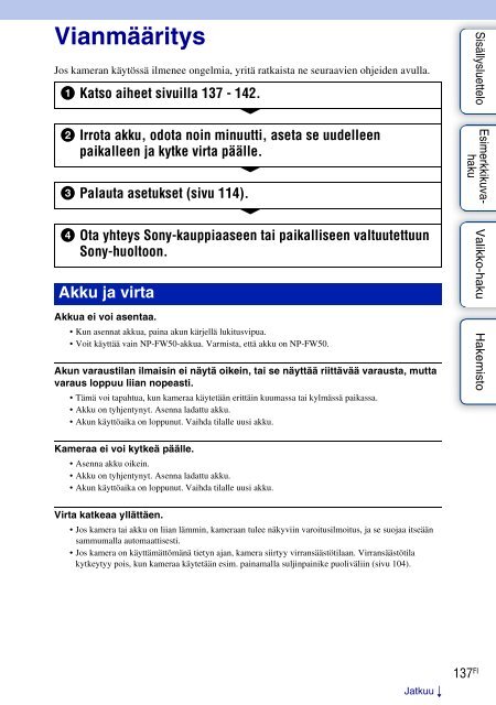 Sony NEX-5K - NEX-5K Guide pratique Finlandais