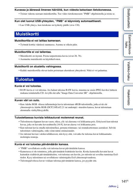 Sony NEX-5K - NEX-5K Guide pratique Finlandais