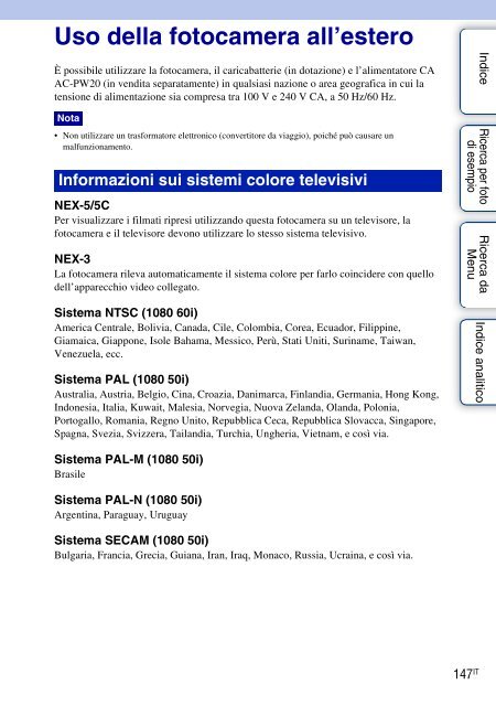 Sony NEX-5K - NEX-5K Guide pratique Italien