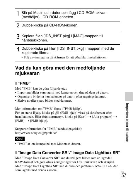 Sony NEX-5K - NEX-5K Consignes d&rsquo;utilisation Su&eacute;dois