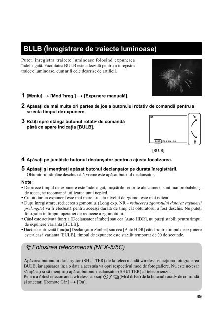 Sony NEX-5K - NEX-5K Mode d'emploi Roumain
