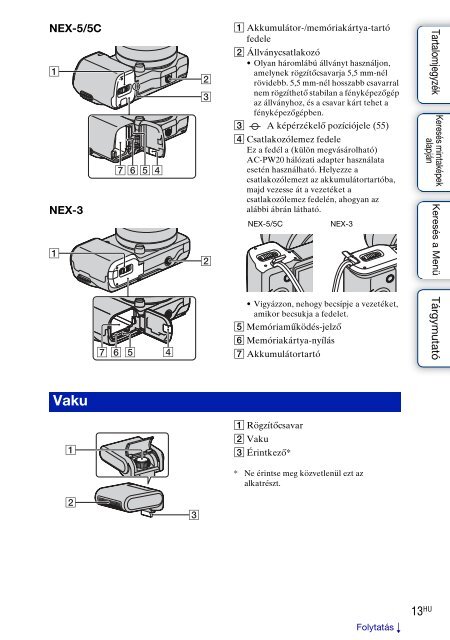 Sony NEX-5K - NEX-5K Guide pratique Hongrois