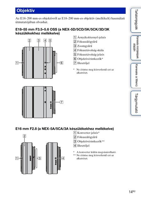 Sony NEX-5K - NEX-5K Guide pratique Hongrois