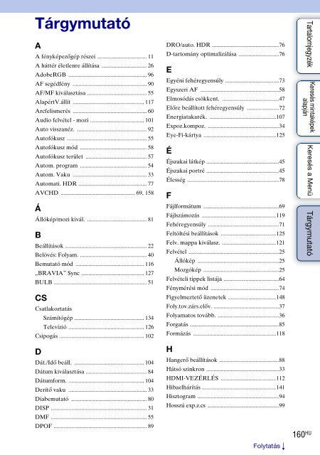 Sony NEX-5K - NEX-5K Guide pratique Hongrois