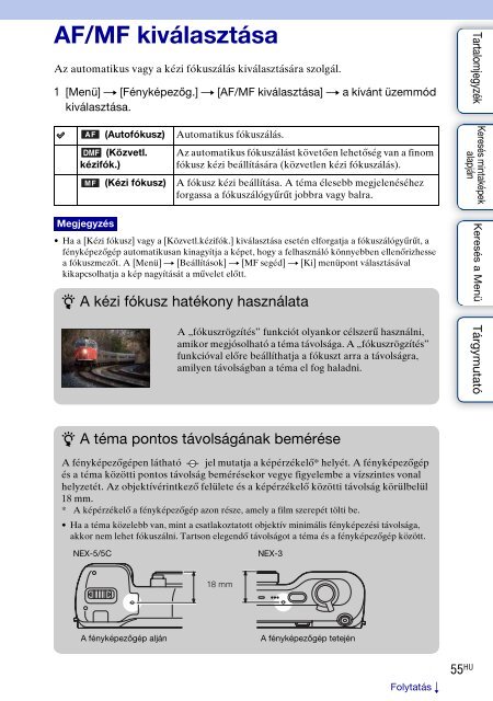 Sony NEX-5K - NEX-5K Guide pratique Hongrois