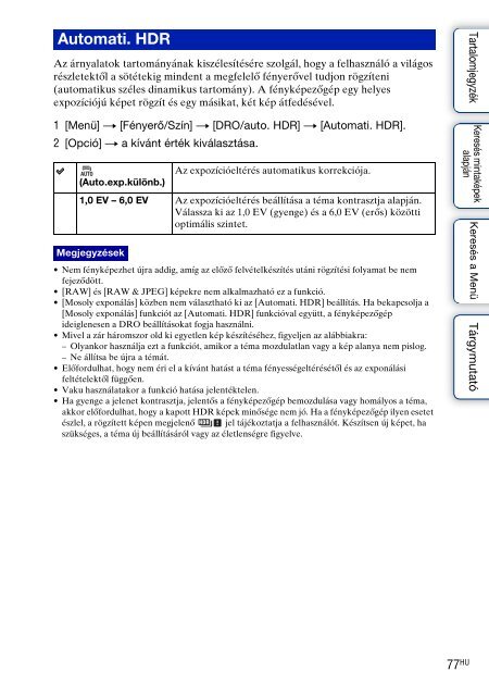 Sony NEX-5K - NEX-5K Guide pratique Hongrois