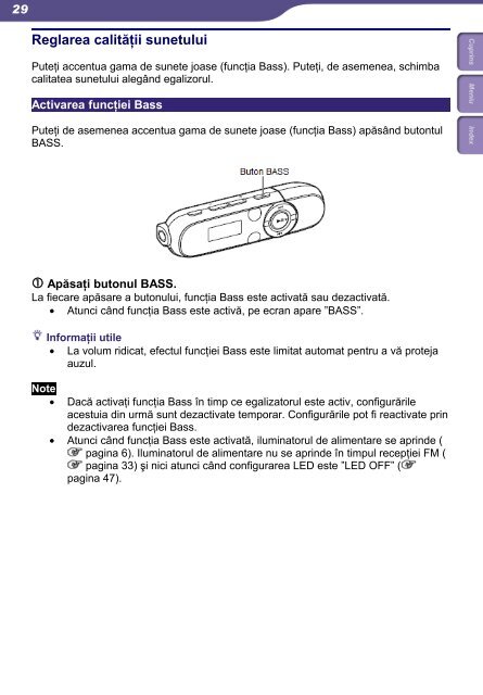 Sony NWZ-B142 - NWZ-B142 Istruzioni per l'uso Rumeno