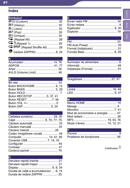 Sony NWZ-B142 - NWZ-B142 Istruzioni per l'uso Rumeno