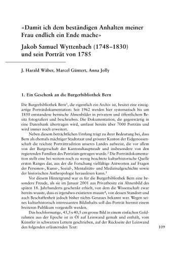 Jakob Samuel Wyttenbach - Berner Zeitschrift für Geschichte