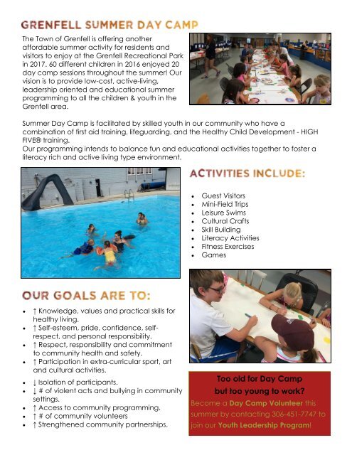 Day Camp 2017 Brochure With Leadership Program