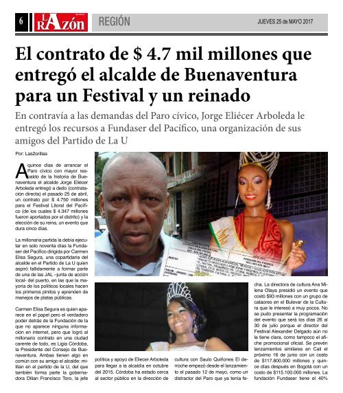 Diario La Razón jueves 25 de mayo de 2017