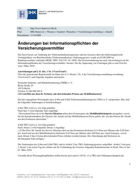 Änderungen bei Informationspflichten der Versicherungsvermittler