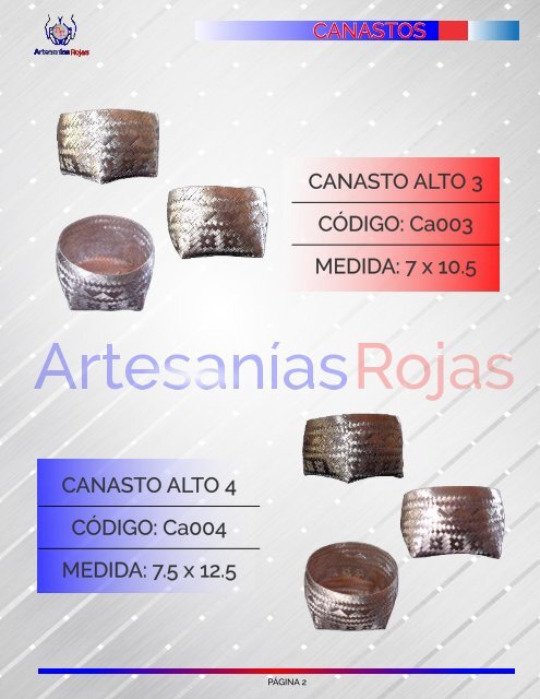 Catálogo Artesanías Rojas