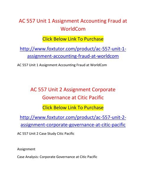 AC 557 All Assignments