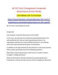 AC 557 Unit 2 Assignment Corporate Governance at Citic Pacific