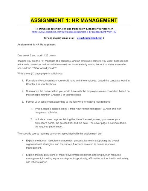 management practice assignment