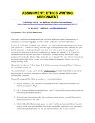 ASSIGNMENT ETHICS WRITING ASSIGNMENT